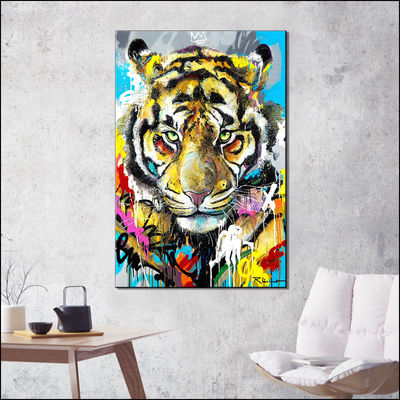 Impresiones de lienzos de diseño animal con pintura al óleo hecha a mano de gran tamaño en la pared