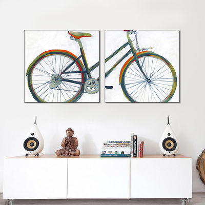 Pintura a pulverización personalizada Bicicleta de época en lienzo fácil de configurar Impresiones de decoración de sala de estar