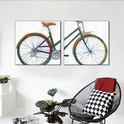 Pintura a pulverización personalizada Bicicleta de época en lienzo fácil de configurar Impresiones de decoración de sala de estar