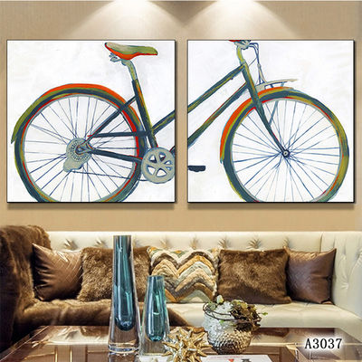 Pintura a pulverización personalizada Bicicleta de época en lienzo fácil de configurar Impresiones de decoración de sala de estar