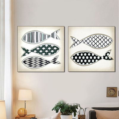 Imágenes de peces Impresiones de lienzo Pintura en aerosol Popular en el mercado europeo Diseño moderno minimalista