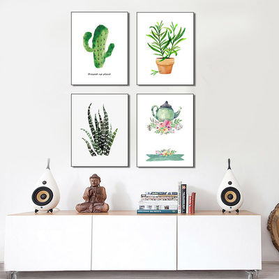 Pequeñas plantas lindas diseño Impresiones de lienzo para decoración de paredes Oficina o decoración del hogar