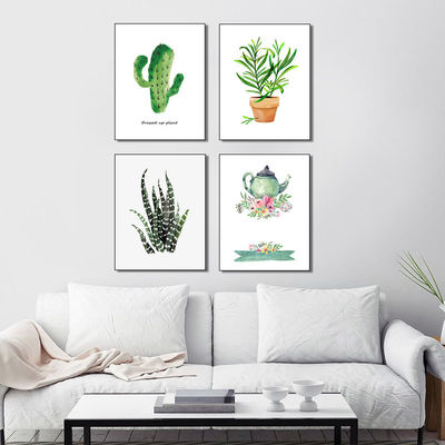 Pequeñas plantas lindas diseño Impresiones de lienzo para decoración de paredes Oficina o decoración del hogar