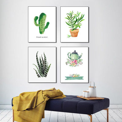 Pequeñas plantas lindas diseño Impresiones de lienzo para decoración de paredes Oficina o decoración del hogar