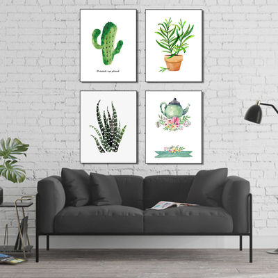 Pequeñas plantas lindas diseño Impresiones de lienzo para decoración de paredes Oficina o decoración del hogar