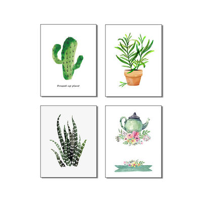 Pequeñas plantas lindas diseño Impresiones de lienzo para decoración de paredes Oficina o decoración del hogar