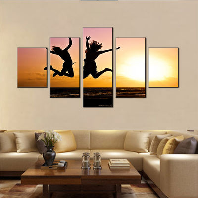 Jumping Girl In The Sun estampados de lona decoración de pared de la sala de estar decoración de oficina