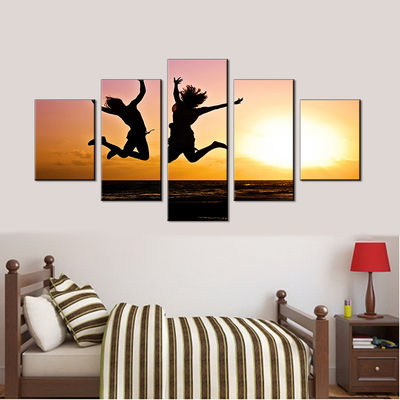 Jumping Girl In The Sun estampados de lona decoración de pared de la sala de estar decoración de oficina