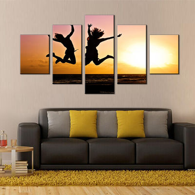 Jumping Girl In The Sun estampados de lona decoración de pared de la sala de estar decoración de oficina