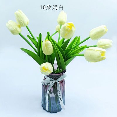 Flor de tulipán de poliéster de plástico para la decoración del hogar