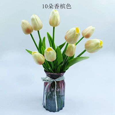 Flor de tulipán de poliéster de plástico para la decoración del hogar