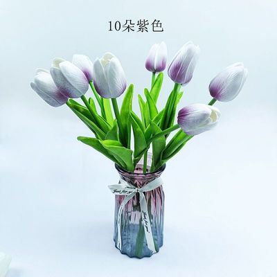 Flor de tulipán de poliéster de plástico para la decoración del hogar