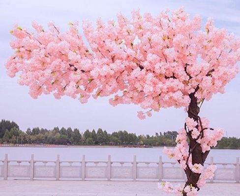 Popular flor artificial para decoración de eventos flores de cerezo en color rosa mejor venta