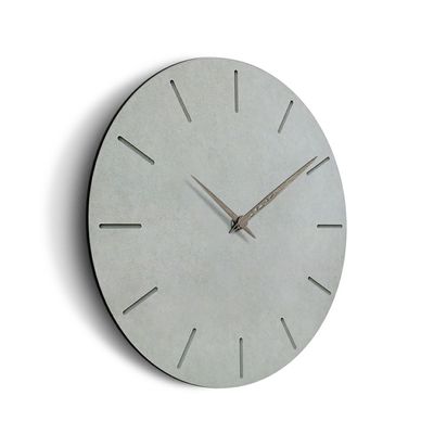 Decoración ecológica para el hogar Reloj de pared gris Mdf Reloj de pared silencioso