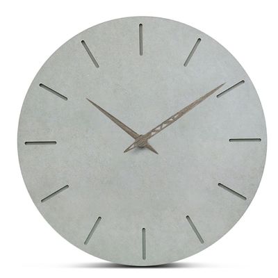 Decoración ecológica para el hogar Reloj de pared gris Mdf Reloj de pared silencioso