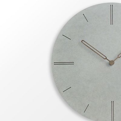 Decoración ecológica para el hogar Reloj de pared gris Mdf Reloj de pared silencioso