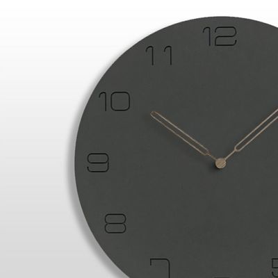 Reloj de pared negro de 5 mm Mdf Decoración de la sala de estar Reloj de pared silencioso