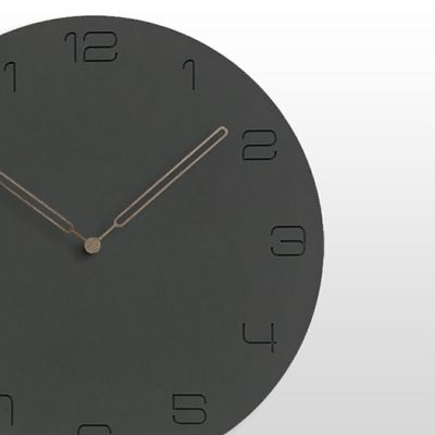Reloj de pared negro de 5 mm Mdf Decoración de la sala de estar Reloj de pared silencioso