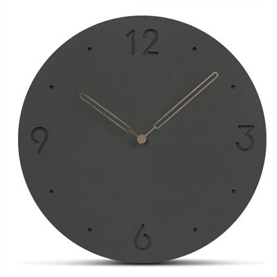 Reloj de pared negro de 5 mm Mdf Decoración de la sala de estar Reloj de pared silencioso