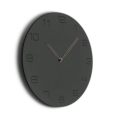 Reloj de pared negro de 5 mm Mdf Decoración de la sala de estar Reloj de pared silencioso