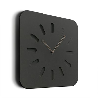 Reloj de pared de madera negro gris cuadrado para sala de estar u oficina