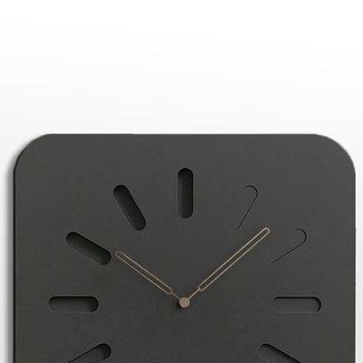 Reloj de pared de madera negro gris cuadrado para sala de estar u oficina
