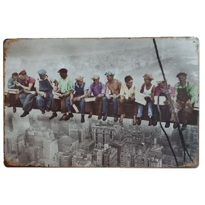Diseño de personajes de primera calidad Lechado de hojalata, Rectangular Metal Publicidad Lechado de hojalata para la pared del cartel