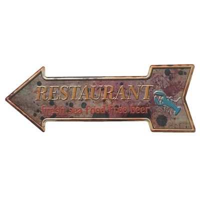 Diseño de cartel cerrado de hojalata, cartel de hojalata vintage, cartel de metal para minoristas