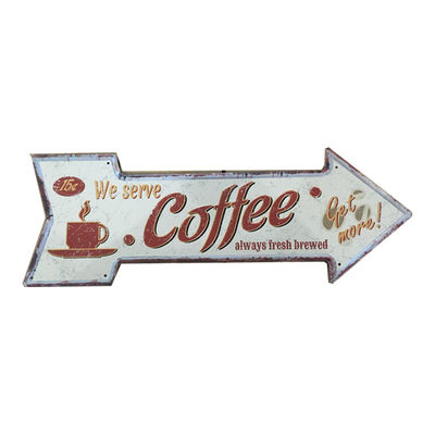 En forma de flecha Vintage Metal Sign,Impresión de letreros Bar Pub Casa Café Restaurante Decoración de pared, Retro Metal Poster