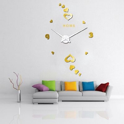 Arabe Corazón Digital Romántico Reloj de Pared de Arte Decoración para el Hogar Reloj de Pared Colgante 3D Grande