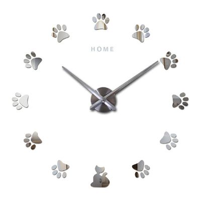 Reloj de arte de pared de garra de gato 3D grande estilo vintage Reloj de pared
