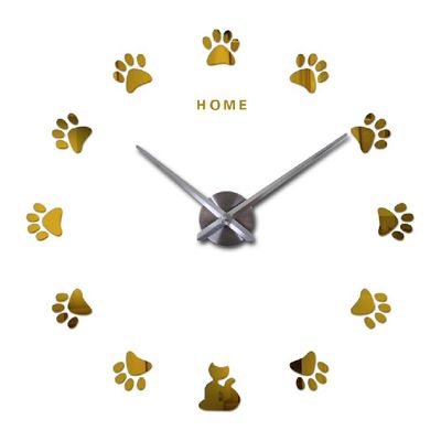 Reloj de arte de pared de garra de gato 3D grande estilo vintage Reloj de pared