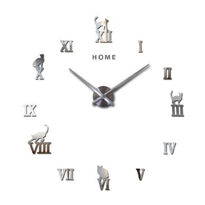 Sin marco Numerales romanos grandes pegatinas de pared relojes decorativos relojes de pared para el salón