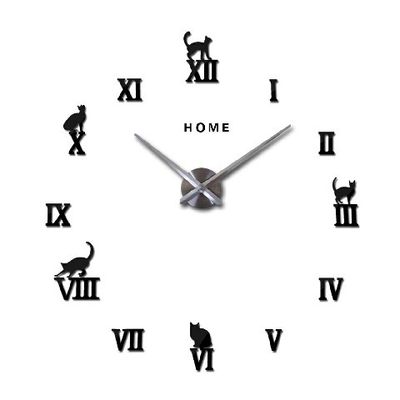 Sin marco Numerales romanos grandes pegatinas de pared relojes decorativos relojes de pared para el salón