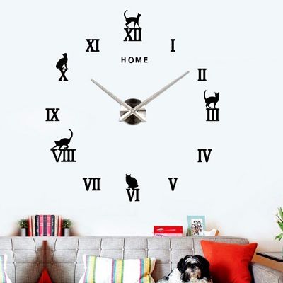 Sin marco Numerales romanos grandes pegatinas de pared relojes decorativos relojes de pared para el salón