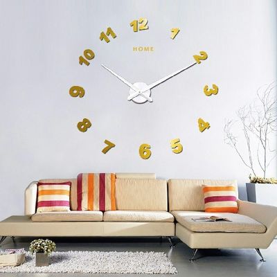 Diy Acrílico Espejo Autoadhesivo Adhesivos Reloj de pared de casa Reloj de pared de gran tamaño moderno