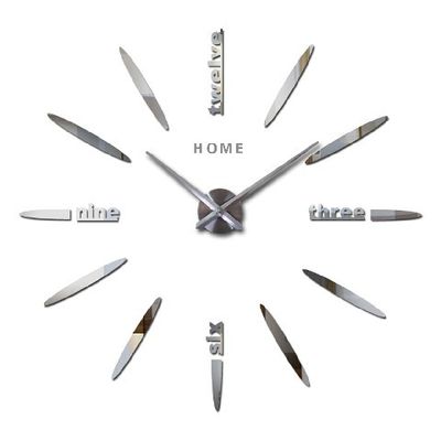3D Moderno bricolaje Acrílico Espejo Casa Reloj de pared Autoadhesivo Adhesivos Gran Decoración Reloj de pared