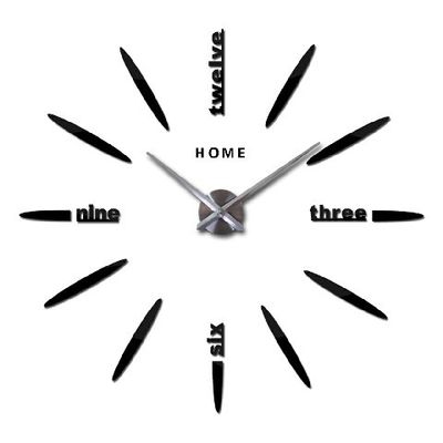 3D Moderno bricolaje Acrílico Espejo Casa Reloj de pared Autoadhesivo Adhesivos Gran Decoración Reloj de pared