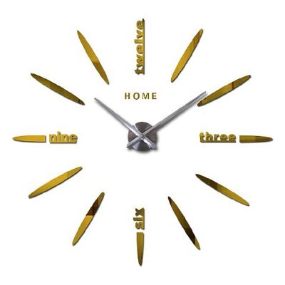 3D Moderno bricolaje Acrílico Espejo Casa Reloj de pared Autoadhesivo Adhesivos Gran Decoración Reloj de pared