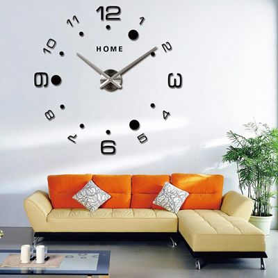 Decoración Relojes de pared modernos únicos 3D Acrílico Sala de estar Reloj de arte de pared