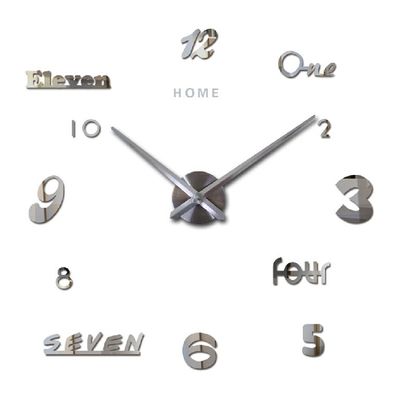 Retro autoadhesivo adhesivos mudos relojes de pared decorativos para el salón gran reloj de pared colgante
