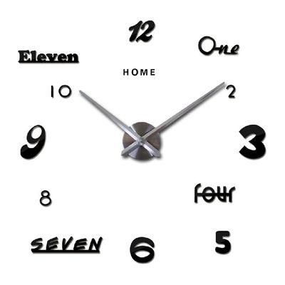 Retro autoadhesivo adhesivos mudos relojes de pared decorativos para el salón gran reloj de pared colgante