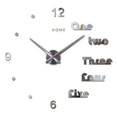 Reloj de pared de casa 3D Diy Reloj de pared de espejo pegatinas de pared Reloj de pared moderno único
