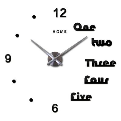 Reloj de pared de casa 3D Diy Reloj de pared de espejo pegatinas de pared Reloj de pared moderno único