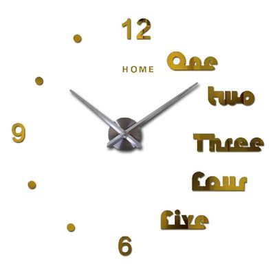 Reloj de pared de casa 3D Diy Reloj de pared de espejo pegatinas de pared Reloj de pared moderno único