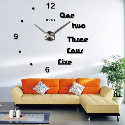 Reloj de pared de casa 3D Diy Reloj de pared de espejo pegatinas de pared Reloj de pared moderno único