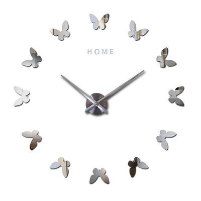 Romántico Mariposa Reloj de pared grande y elegante Decoración Espejo pegatinas de pared Reloj de pared moderno