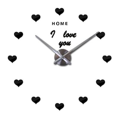 Amor Corazón Acrílico Cuarzo Relojes de Pared Personalizados Casa Salón Reloj de Pared Moderno Único