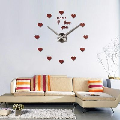 Amor Corazón Acrílico Cuarzo Relojes de Pared Personalizados Casa Salón Reloj de Pared Moderno Único