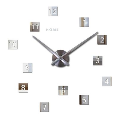 Arabe Digital Cuadrado Moderno Reloj de pared de cocina Espejo EVA Decoración de pegatinas de pared Reloj de pared de estilo vintage grande
